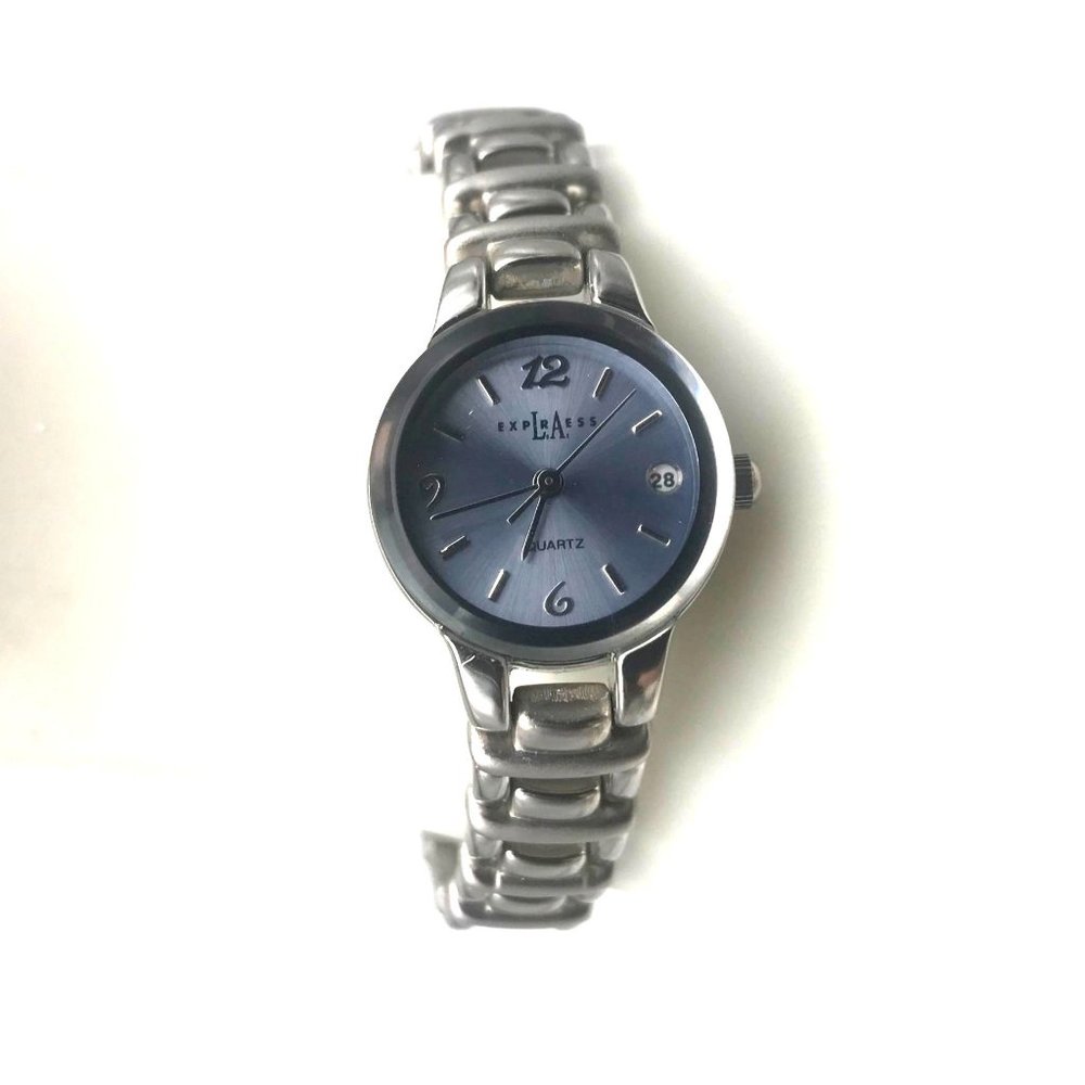 LA Express Stainless Steel Ladies Watch Date New Battery